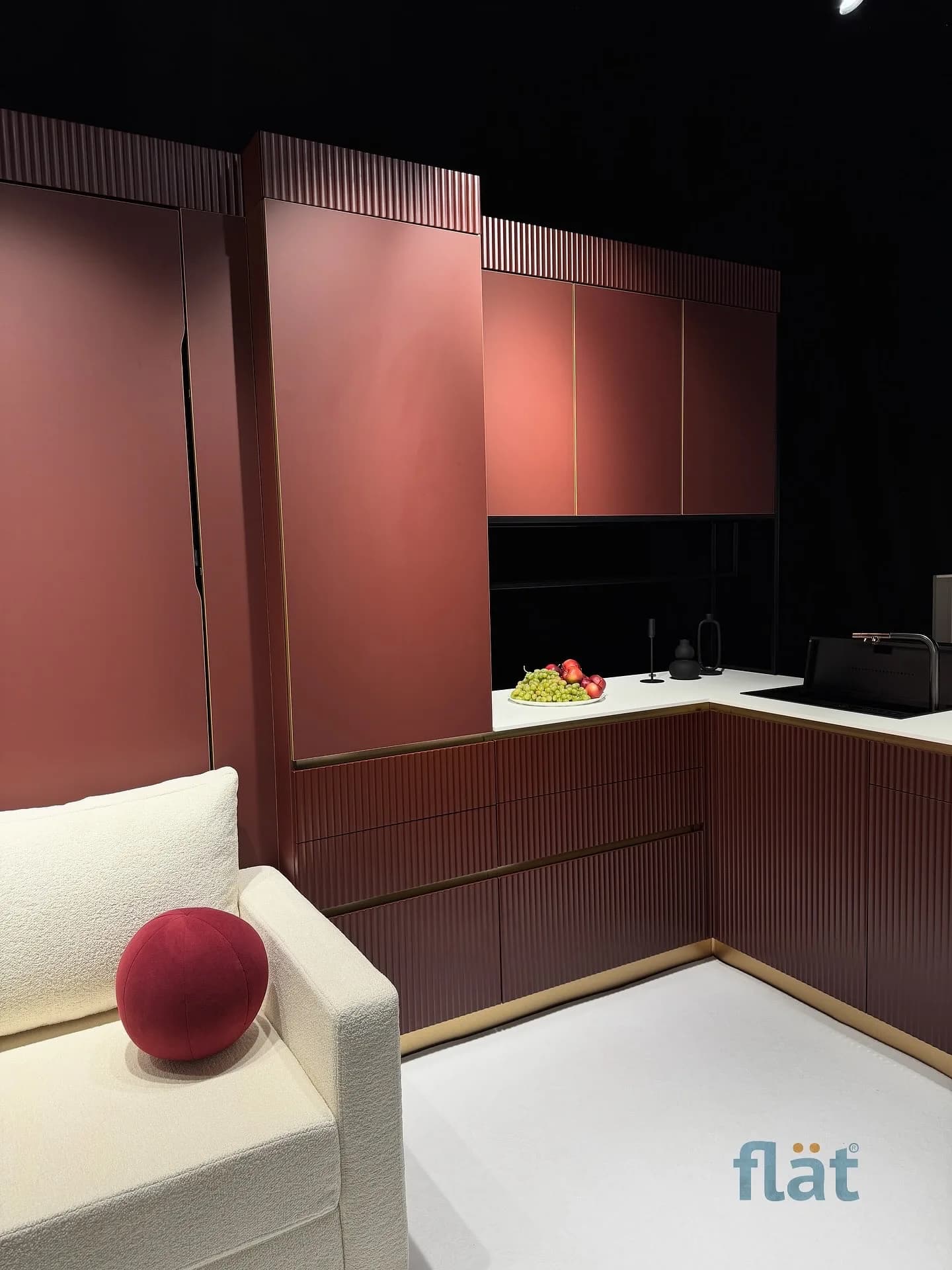 Terracotta corner kitchen on the flät stand at Moldova Urban Days 2025